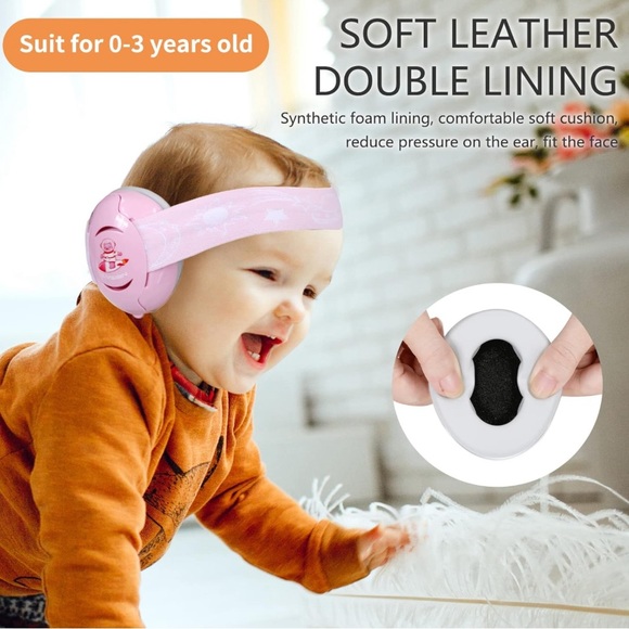 LYSIAN Pink Baby Ear Muffs Noise Cancelling Headphones Earmuffs - Picture 3 of 7